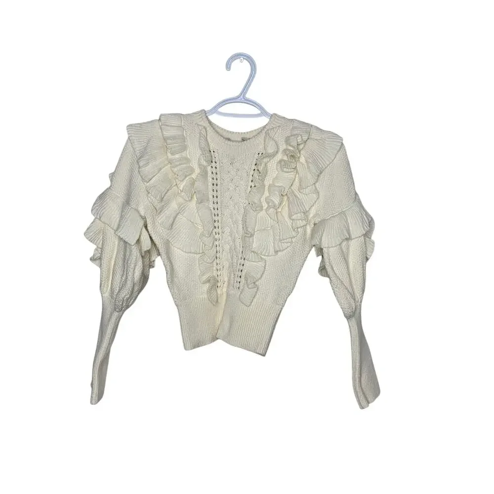Zimmermann Cream Ruffle Sweater - Picture 3 of 7